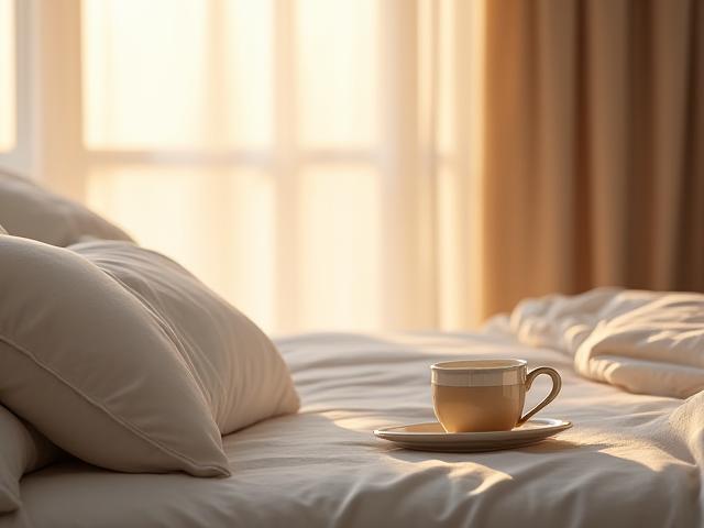 Persona anziana in una camera da letto accogliente che si sta rilassando prima di dormire.