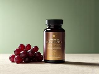 Confezione di integratore di Resveratrolo su un fondo naturale