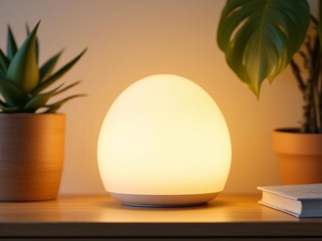Elegante lampada per la terapia della luce bianca, con design scandinavo.